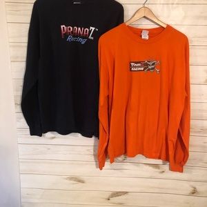 Piranaz  Orange & Blue Long Sleeve Racing Shirts